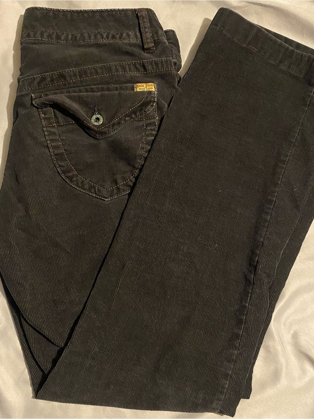 Polo Jeans Co Ralph Lauren Kelly Corduroy Pants Women’s 8 Black Bootcut Y2K
